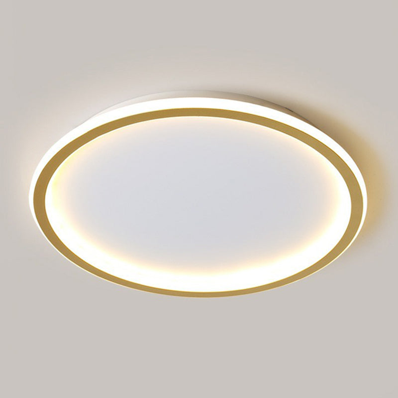 Modern Ultrathin Circle Flush Ceiling Light in Gold with LED for Living Room - Simplicity Series