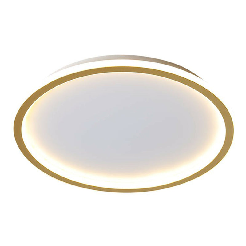 Modern Ultrathin Circle Flush Ceiling Light In Gold With Led For Living Room - Simplicity Series