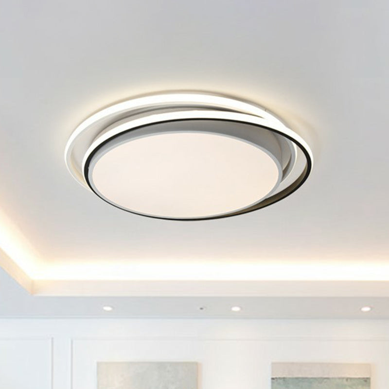 Modern Ultrathin Led Flush Mount Acrylic Round Ceiling Light For Living Room White / 15 Third Gear