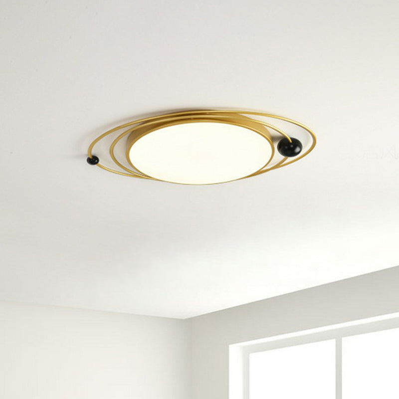 Contemporary Metal Flush Ceiling Light - Led Mount Fixture For Living Room