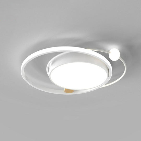 Modern Acrylic Led Flush Ceiling Light Fixture For Bedroom - Circular Design