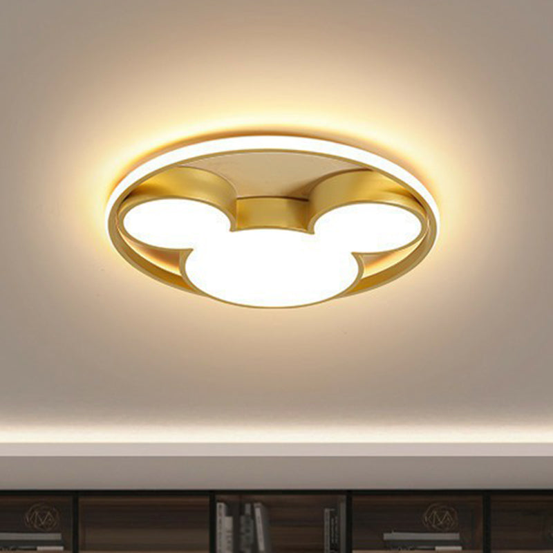 Minimalist Geometrical Flush Mount LED Lighting Fixture in Gold - Acrylic for Bedroom