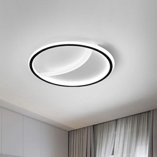 Plafonnier LED contemporain rond en acrylique noir - Ultra fin et élégant