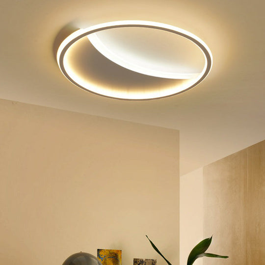 Plafonnier LED contemporain rond en acrylique noir - Ultra fin et élégant