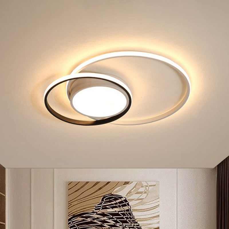 Plafonnier LED contemporain rond en acrylique noir - Ultra fin et élégant