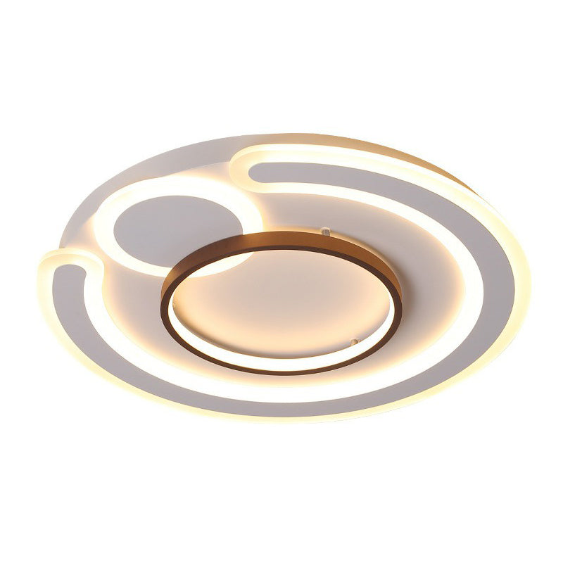 Nordic Style Led Coffee Flushmount Ceiling Light - Acrylic Circular Shape