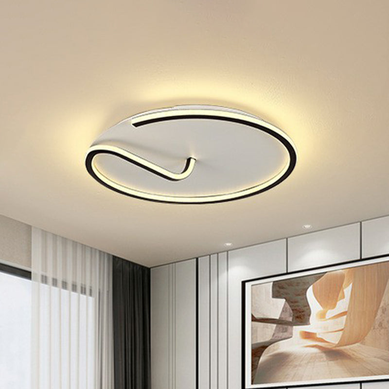 Minimalist Aluminum LED Flush Mount Lighting for Study Room