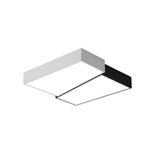 Sleek Square LED Flush Mount Ceiling Light for Modern Bedrooms - Black and White