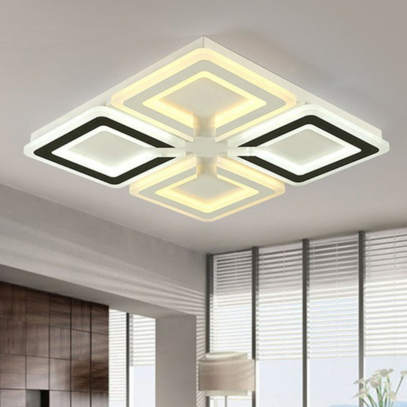 Modern Ultrathin Led Flush Mount Ceiling Light In Stylish Black And White Acrylic Black-White / 2