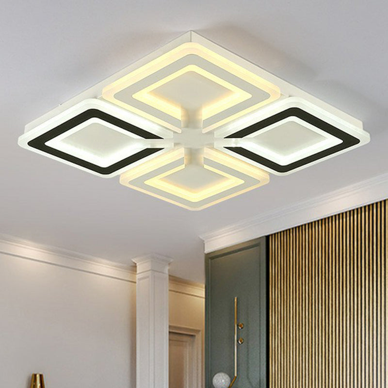 Modern Ultrathin Led Flush Mount Ceiling Light In Stylish Black And White Acrylic