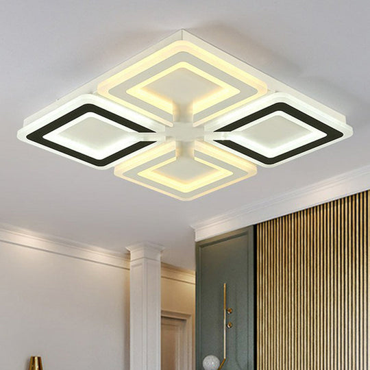 Modern Ultrathin Led Flush Mount Ceiling Light In Stylish Black And White Acrylic