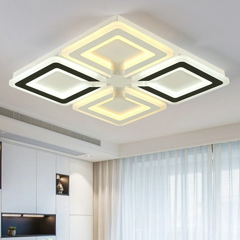 Modern Ultrathin Led Flush Mount Ceiling Light In Stylish Black And White Acrylic