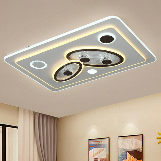 Modern Rectangular White Led Ceiling Light Fixture - Acrylic Flush Mount