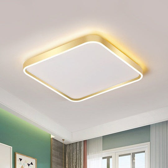 Minimalist Gold LED Geometric Flush Mount Lighting Fixture