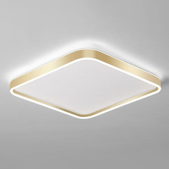 Minimalist Gold LED Geometric Flush Mount Lighting Fixture