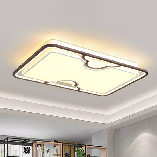 Modern Nordic Rectangular LED Flush Mount Ceiling Light for Living Room