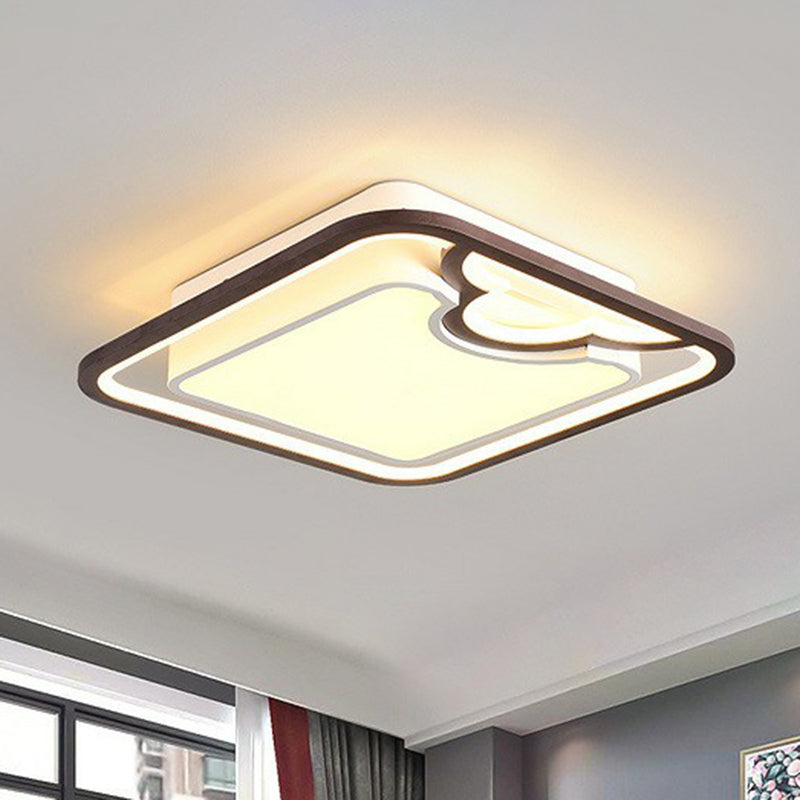 Modern Nordic Rectangular LED Flush Mount Ceiling Light for Living Room