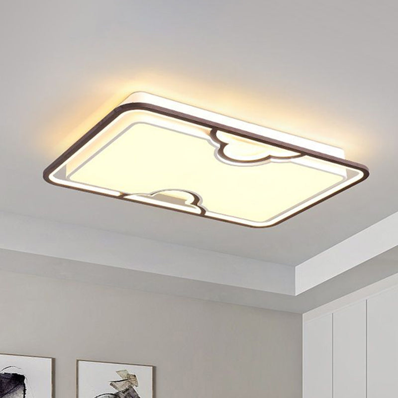 Modern Nordic Rectangular LED Flush Mount Ceiling Light for Living Room