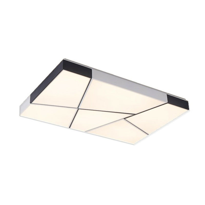 Sleek Acrylic Led Flush Mount Lighting In Stylish Black And White For Living Room