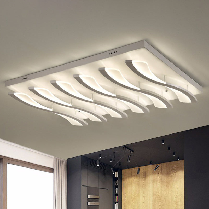 Nordic Style Acrylic Wave LED Ceiling Light for Living Room