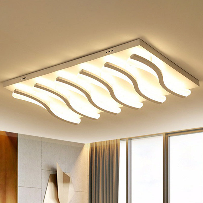 Nordic Style Acrylic Wave LED Ceiling Light for Living Room