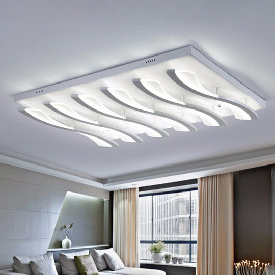 Nordic Style Acrylic Wave LED Ceiling Light for Living Room