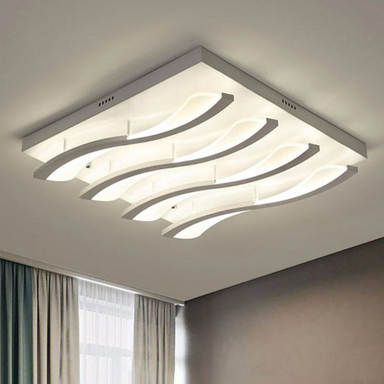 Nordic Style Acrylic Wave LED Ceiling Light for Living Room