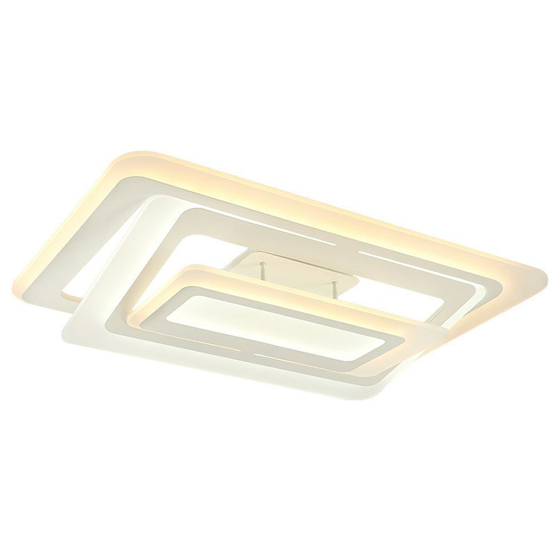 Simplicity White Led Acrylic Flush Mount Light - Perfect For Living Room Ceiling