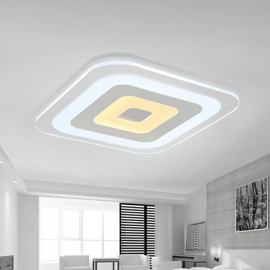 Modern Extra-Thin Led Flush Mount Acrylic Ceiling Light - Clear & Sleek