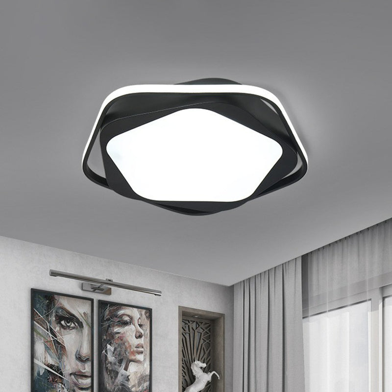 Minimalist Black Led Flush Mount Lighting For Bedroom