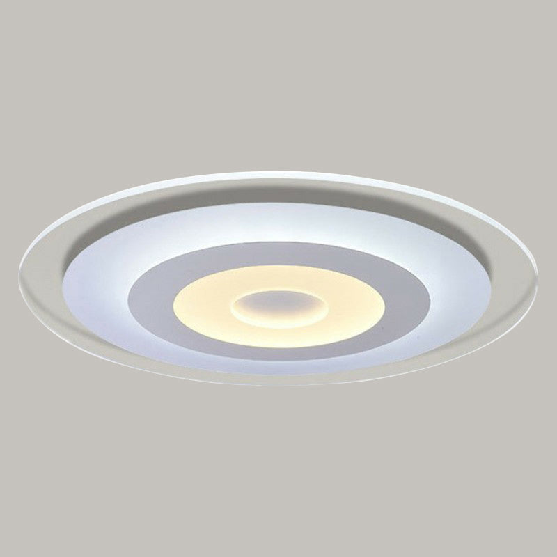 Minimalist White Acrylic LED Flush Mount Ceiling Light with Extra-Thin Round Design