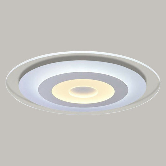 Minimalist White Acrylic LED Flush Mount Ceiling Light with Extra-Thin Round Design