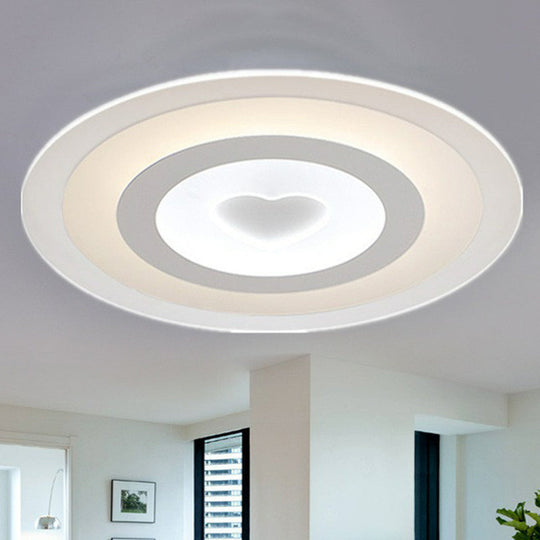 Clear Acrylic Ultra-Thin Flush Mount Ceiling Light - Simple Led Fixture For Living Room