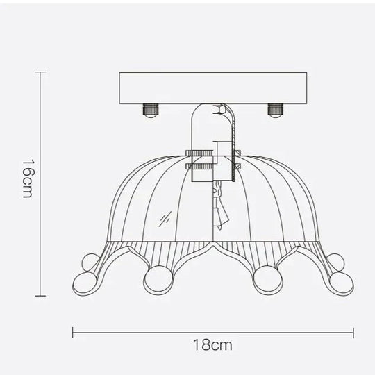 Nordic Creative Corridor Balcony Crown Copper Ceiling Lamp