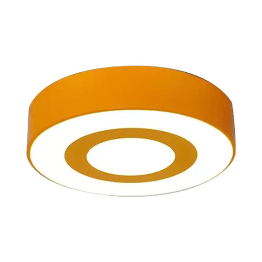 Bright-Colored Acrylic Flush Mount Ceiling Light For Kindergarten With Kids Concentric Circle Design