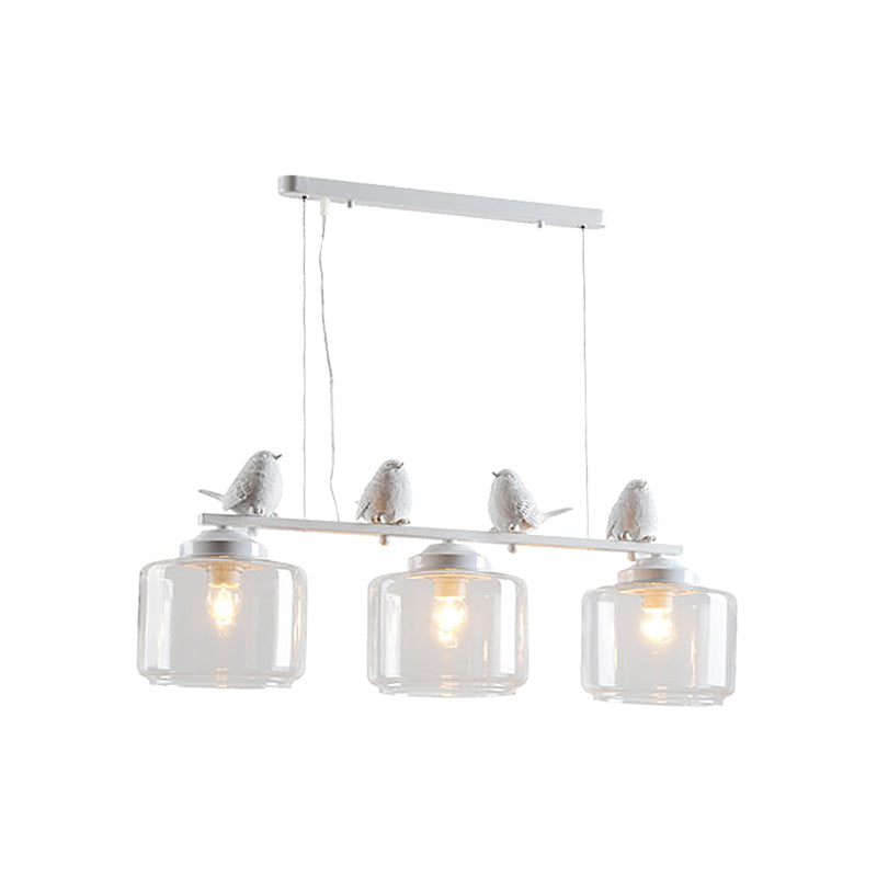 Traditional Clear Glass Pendant With 3 Lights - Ideal For Dining Room Or Kitchen Island Décor