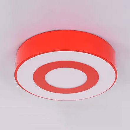 Bright-Colored Acrylic Flush Mount Ceiling Light for Kindergarten with Kids' Concentric Circle Design