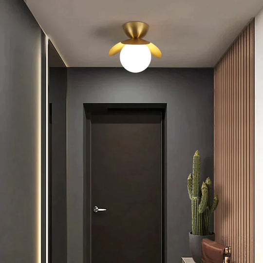 Nordic Flower Corridor Aisle Lamp All Copper Cloakroom Ceiling