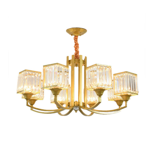 Minimalist Crystal Sputnik Chandelier Pendant Light - Gold Finish (3/6/8 Lights) For Living Room