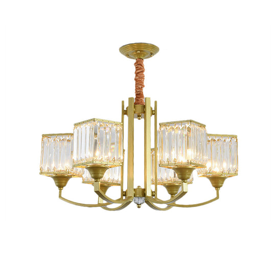 Minimalist Crystal Sputnik Chandelier Pendant Light - Gold Finish (3/6/8 Lights) For Living Room