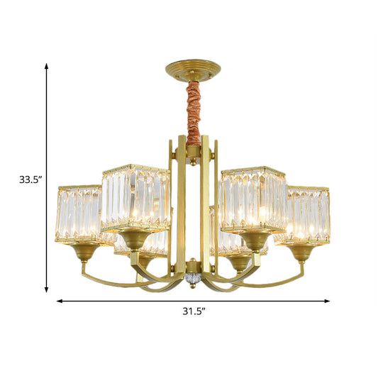 Minimalist Crystal Sputnik Chandelier Pendant Light - Gold Finish (3/6/8 Lights) For Living Room