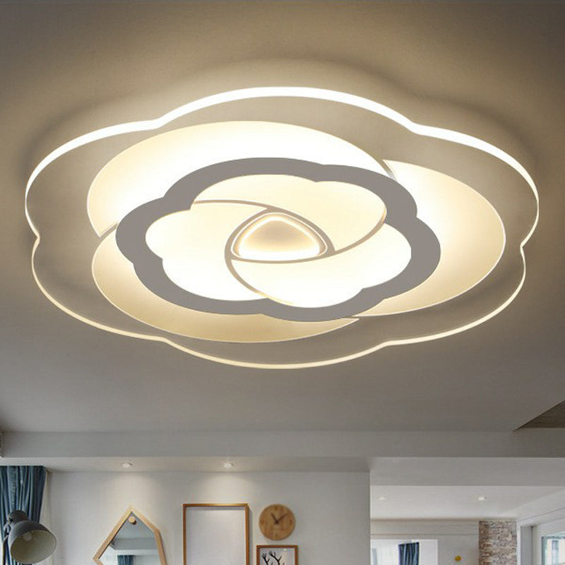 Nordic Flower Flush Acrylic LED Ceiling Light for Living Room Clear