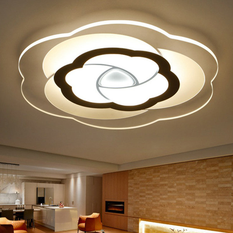 Nordic Flower Flush Acrylic LED Ceiling Light for Living Room Clear