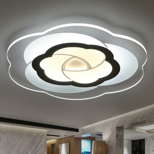 Nordic Flower Flush Acrylic LED Ceiling Light for Living Room Clear