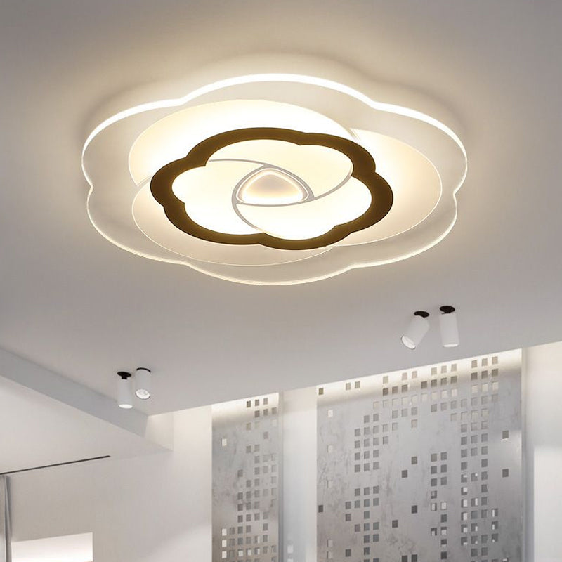 Nordic Flower Flush Acrylic LED Ceiling Light for Living Room Clear