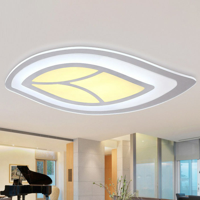 Modern Clear Acrylic Leaf Led Ceiling Light For Living Room