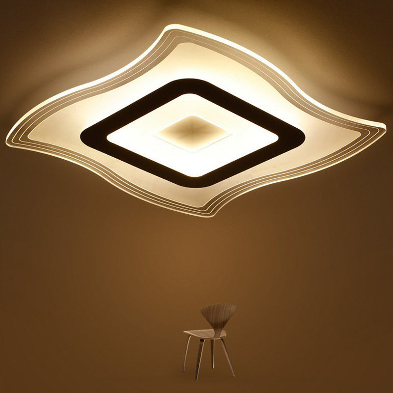 Ultrathin LED Flush Mount Ceiling Light with Clear Acrylic Simplicity