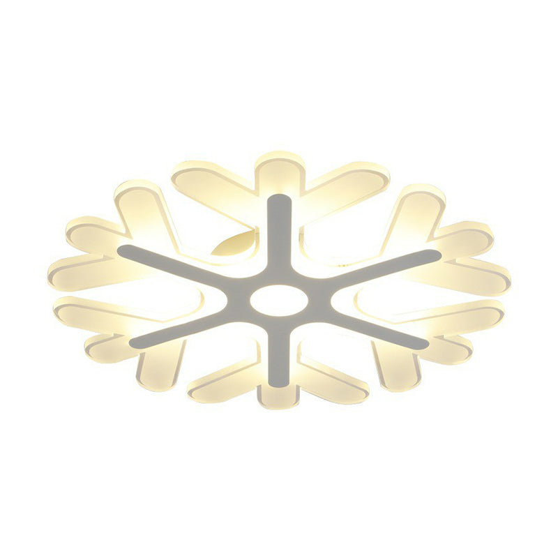 Modern Acrylic Led Snowflake Flush Mount Ceiling Light For Living Room