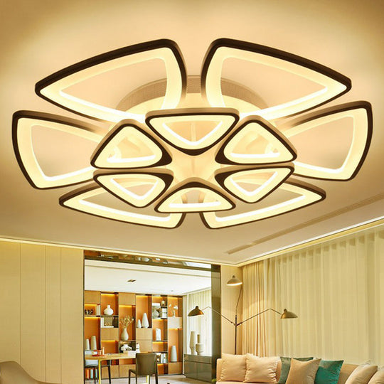 Modern Led Flower Semi Flush Acrylic Ceiling Light Fixture White