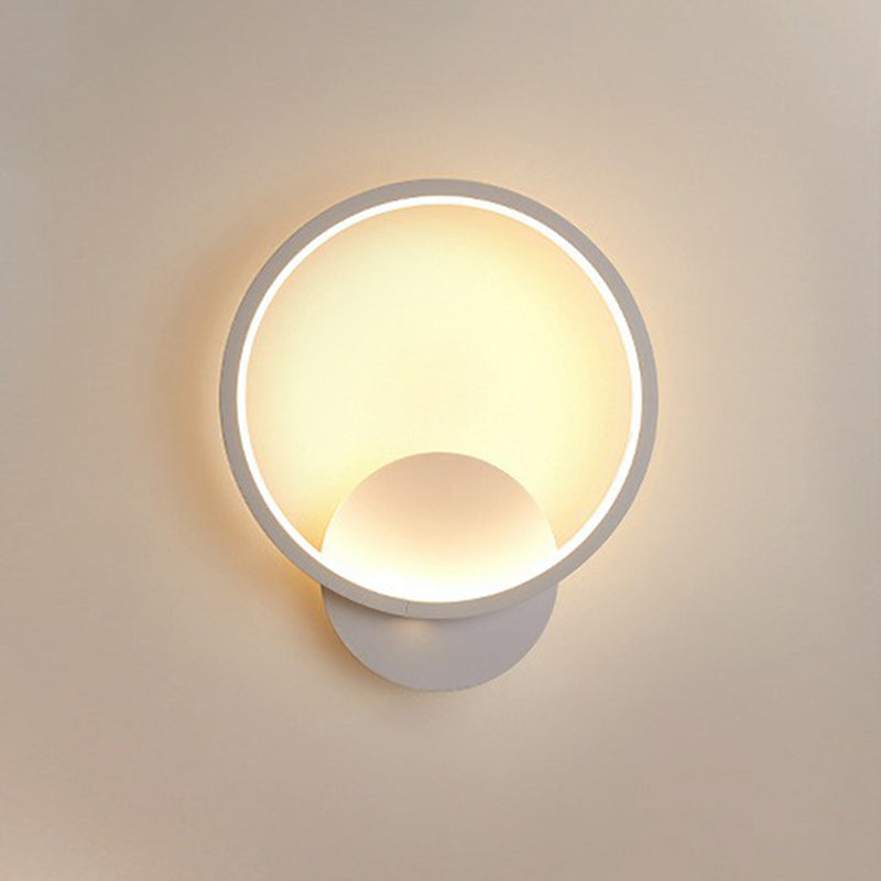 White Nordic Style Led Wall Sconce - Shaded Acrylic Corridor Light Fixture